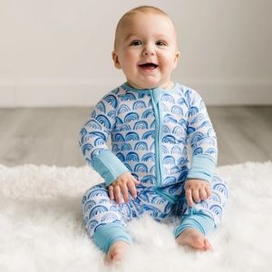 Little Sleepies Blue Rainbows Zippy 0-3 months old